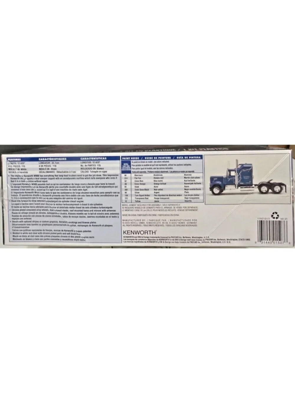 Kenworth W900 Aerodyne Plastic Model Kit By Revell Without Trailer 1:25 Sealed